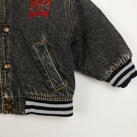 Vintage Bugle Boy Sherpa Lined Black Denim Jacket 18-24 Months - Picture 10 of 12